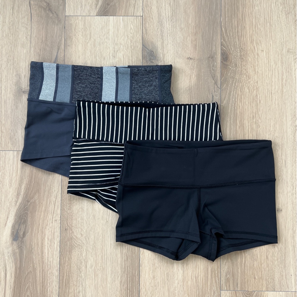 lululemon athletica Black and Gray Athletic Shorts
